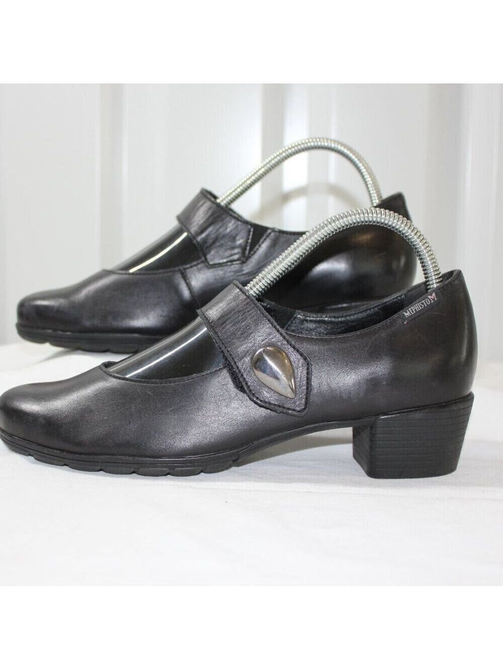 Mephisto Womens Isora Mary Jane Pump Black Leather Air-Jet Size 7.5 Adjustable